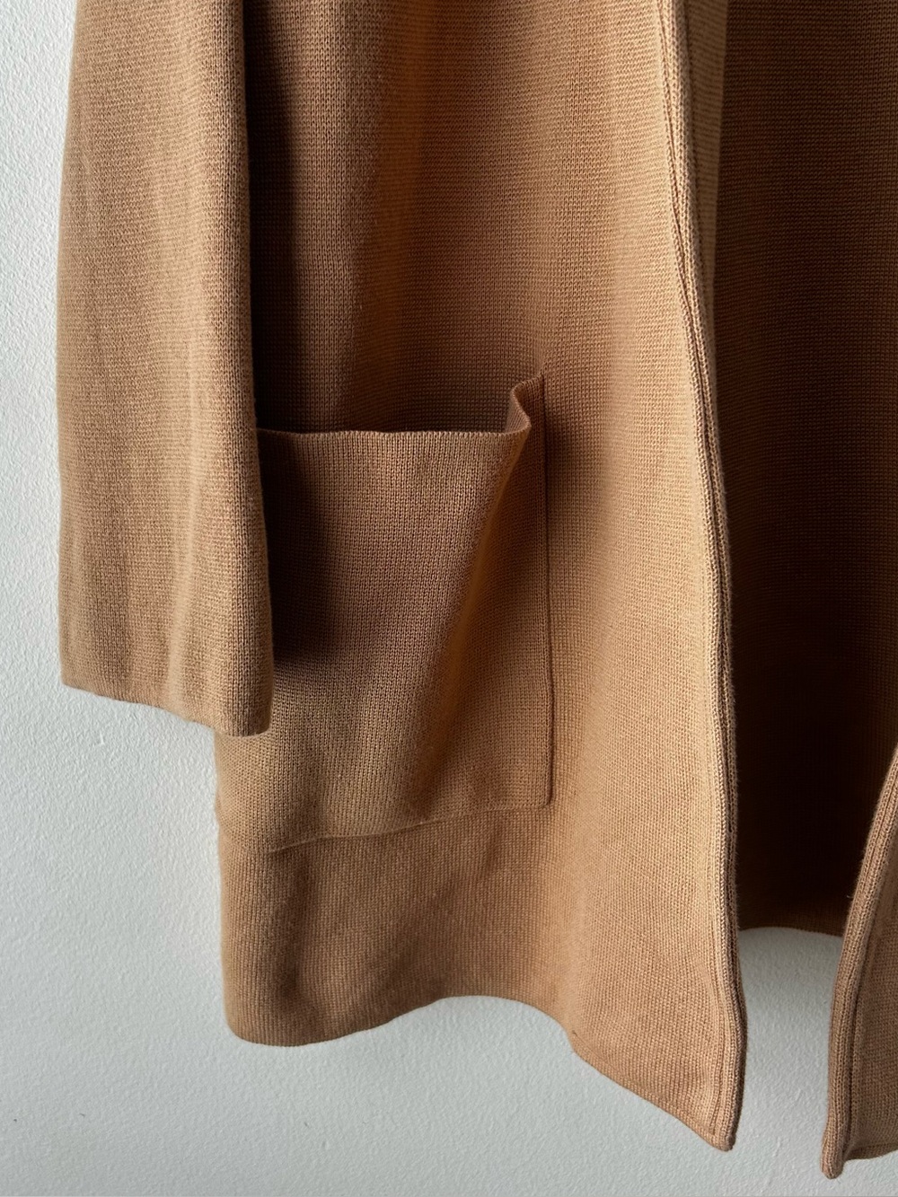 Quince 100% Organic Cotton Knit Blazer Sweater Jacket Camel Tan Large - Picture 6 of 9